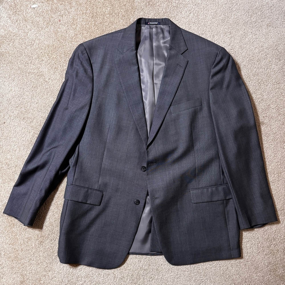 Hart Schaffner Marx Chicago Fit Blazer 48L Gray 2 Button Made in USA